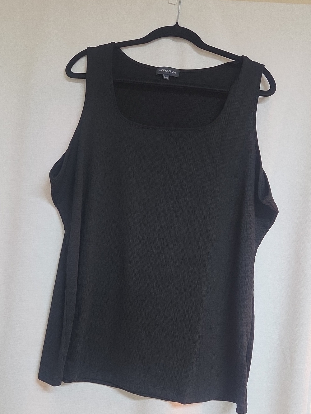 Warehouse Black Scoop Neck 3X Tank Top